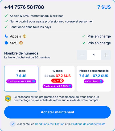 Fenêtre d'achat