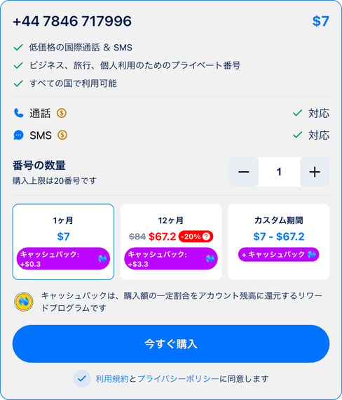 購入画面