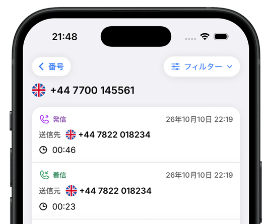 通話の受信