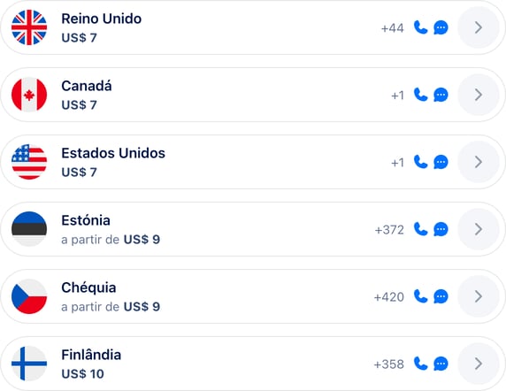 Países suportados