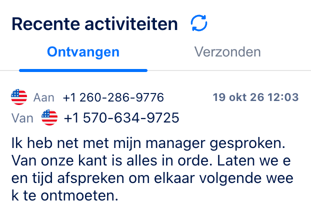 SMS ontvangen