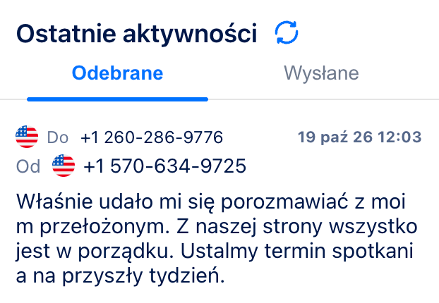 Odbieranie SMS