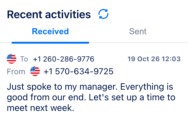 Receiving SMS