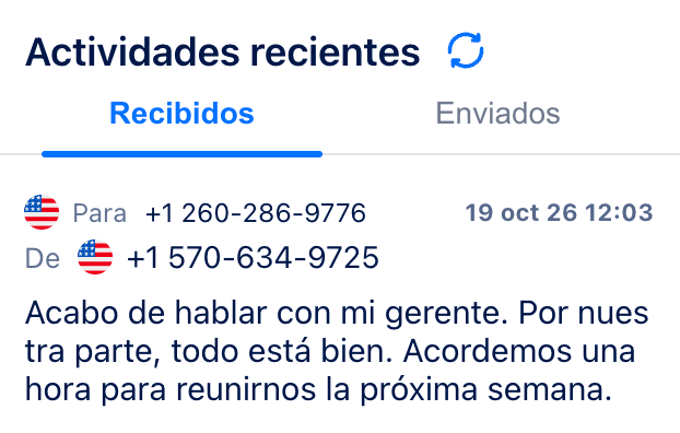 Recibir SMS