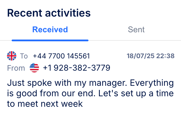 Receiving SMS